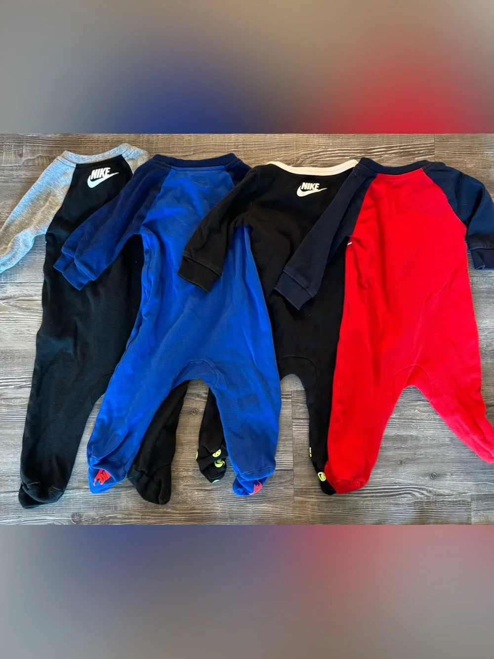 Nike Blue red and Black Baby Footed One-Piece